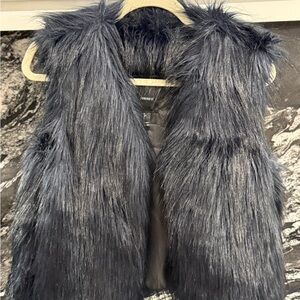 Forever 21 Charcoal Faux Fur Vest